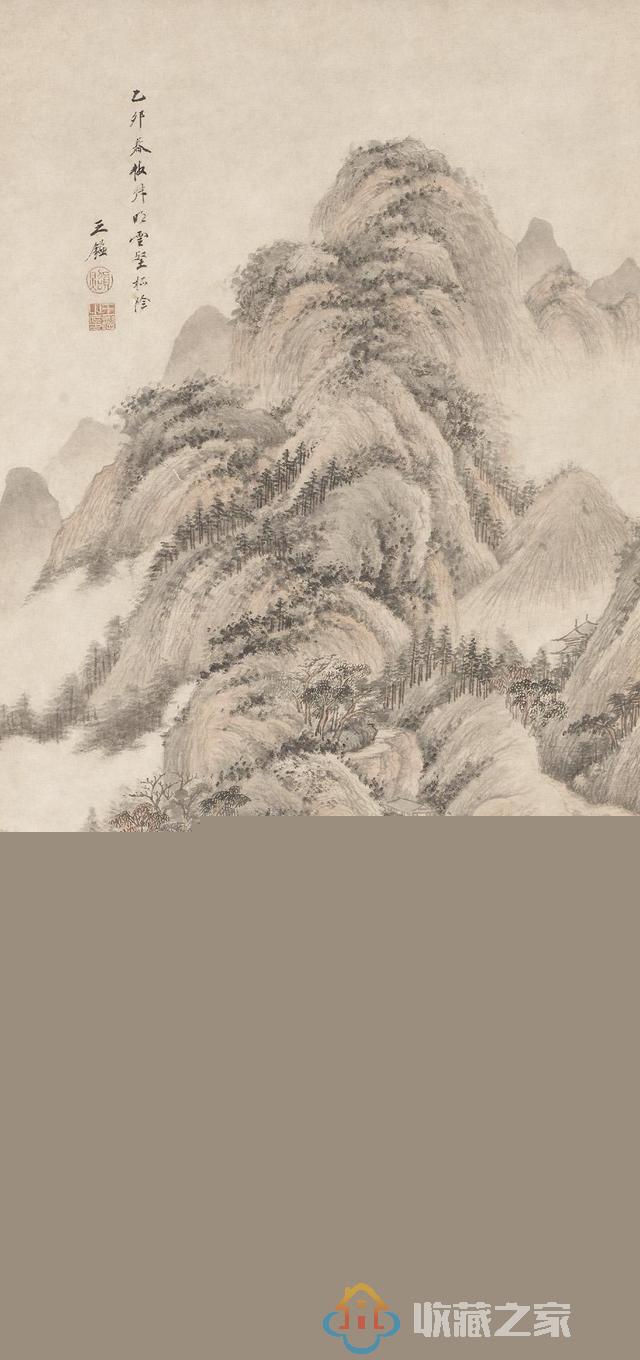 清 ·王鉴晚年代表作《云壑松荫图》轴