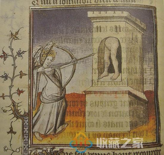 维纳斯用箭瞄准“门洞”，《玫瑰传奇》插图，1420年，巴黎-图片版权归原作者所有
