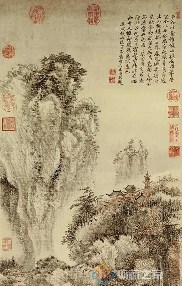 每日读一画｜清 王翚《溪山红树图》