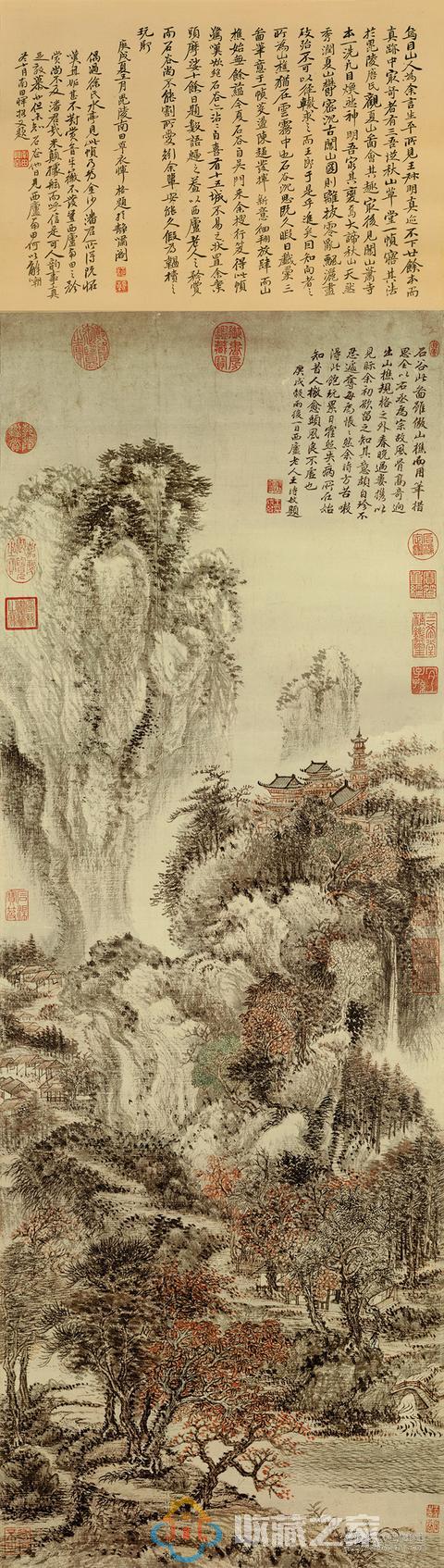 清王翚《溪山红树图》